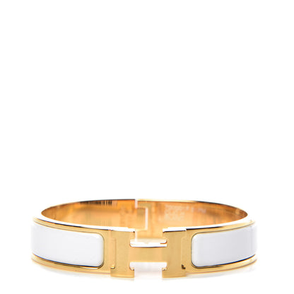 Hermes Enamel Narrow Clic Clac H Bracelet PM White 1 of 6