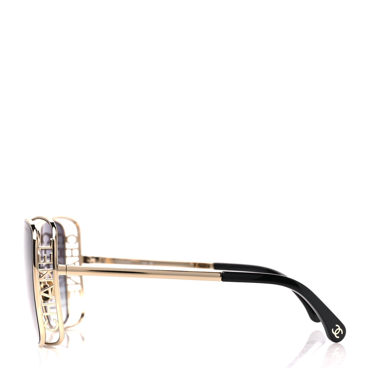 Chanel Metal Logo Square Sunglasses 71541 Gold 3 of 8