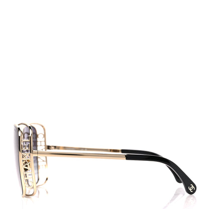 Chanel Metal Logo Square Sunglasses 71541 Gold 3 of 8