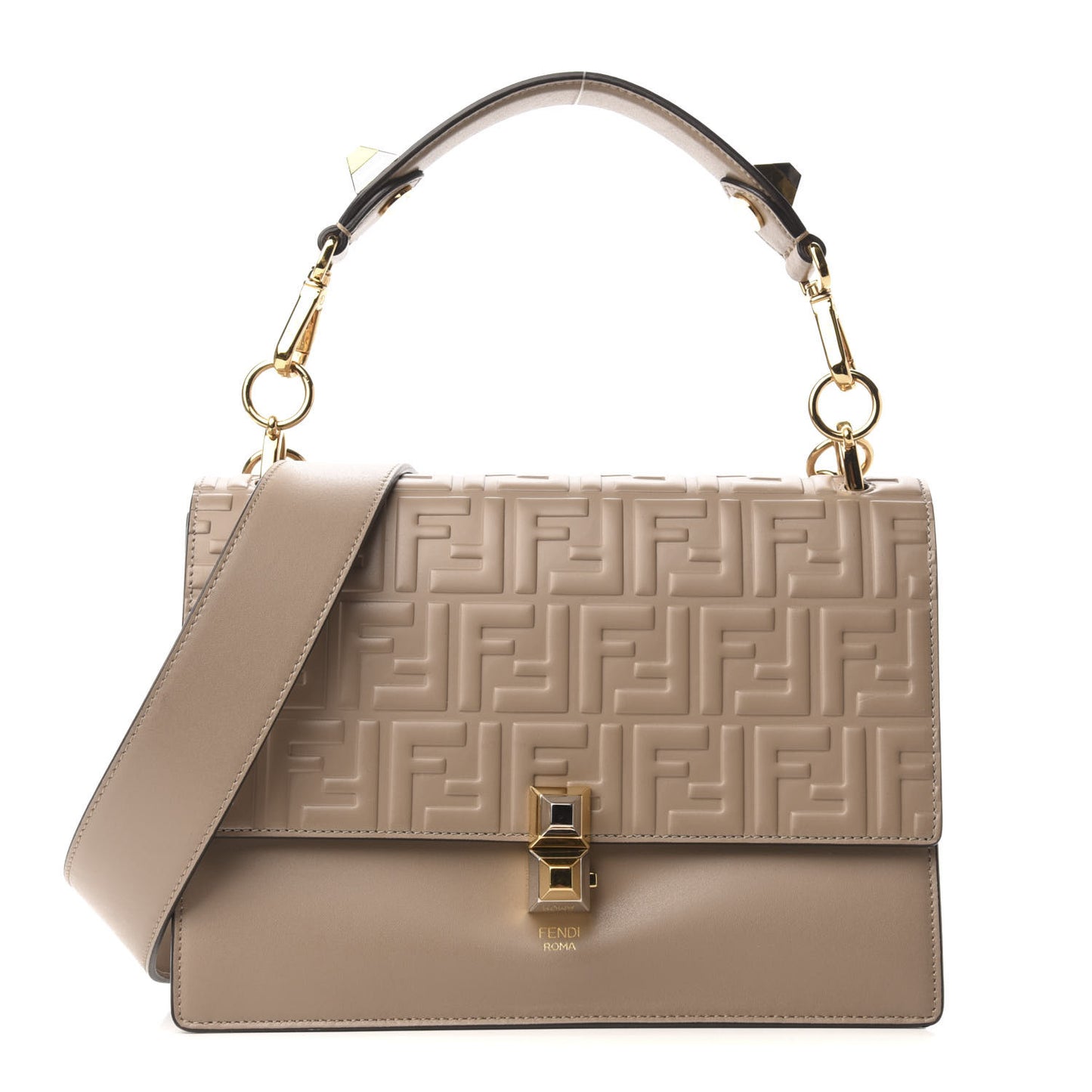 Vitello Liberty FF 1974 Embossed Kan I Shoulder Bag Tortora