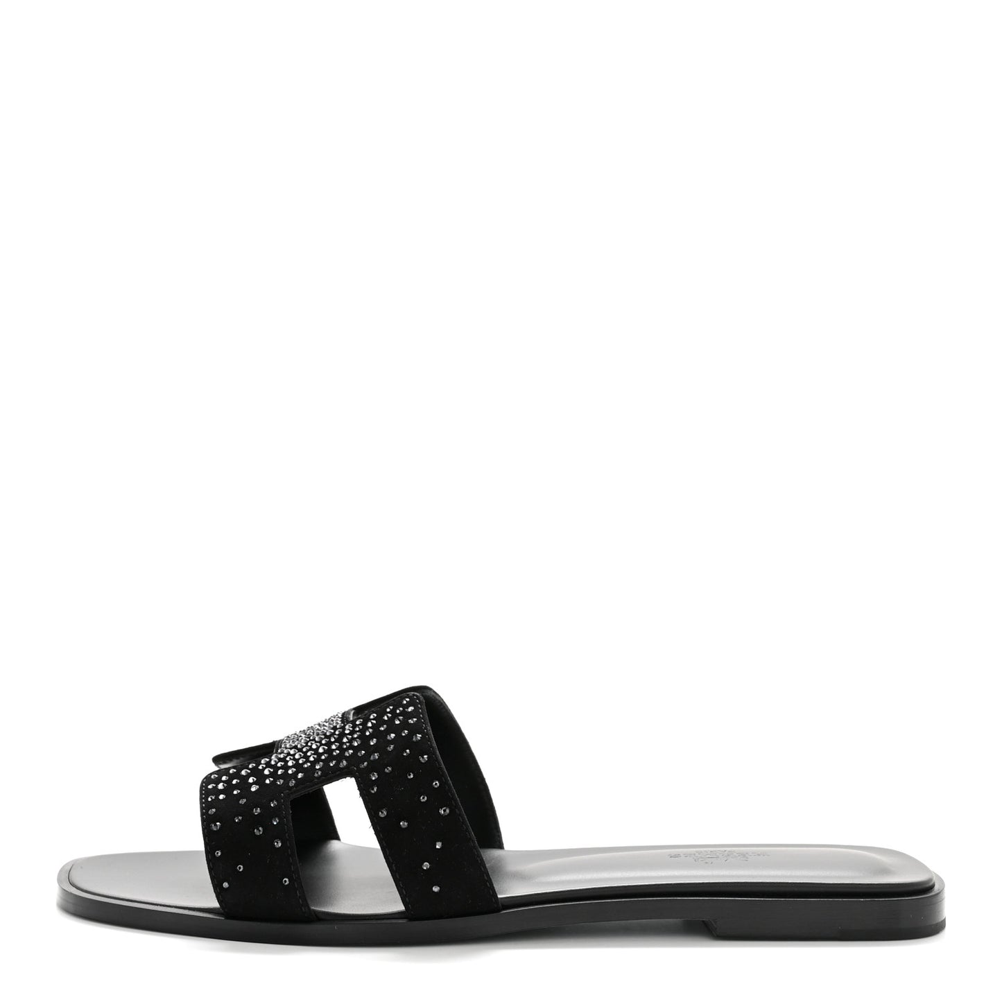 Suede Crystal Embellished Oran Sandals 40 Black