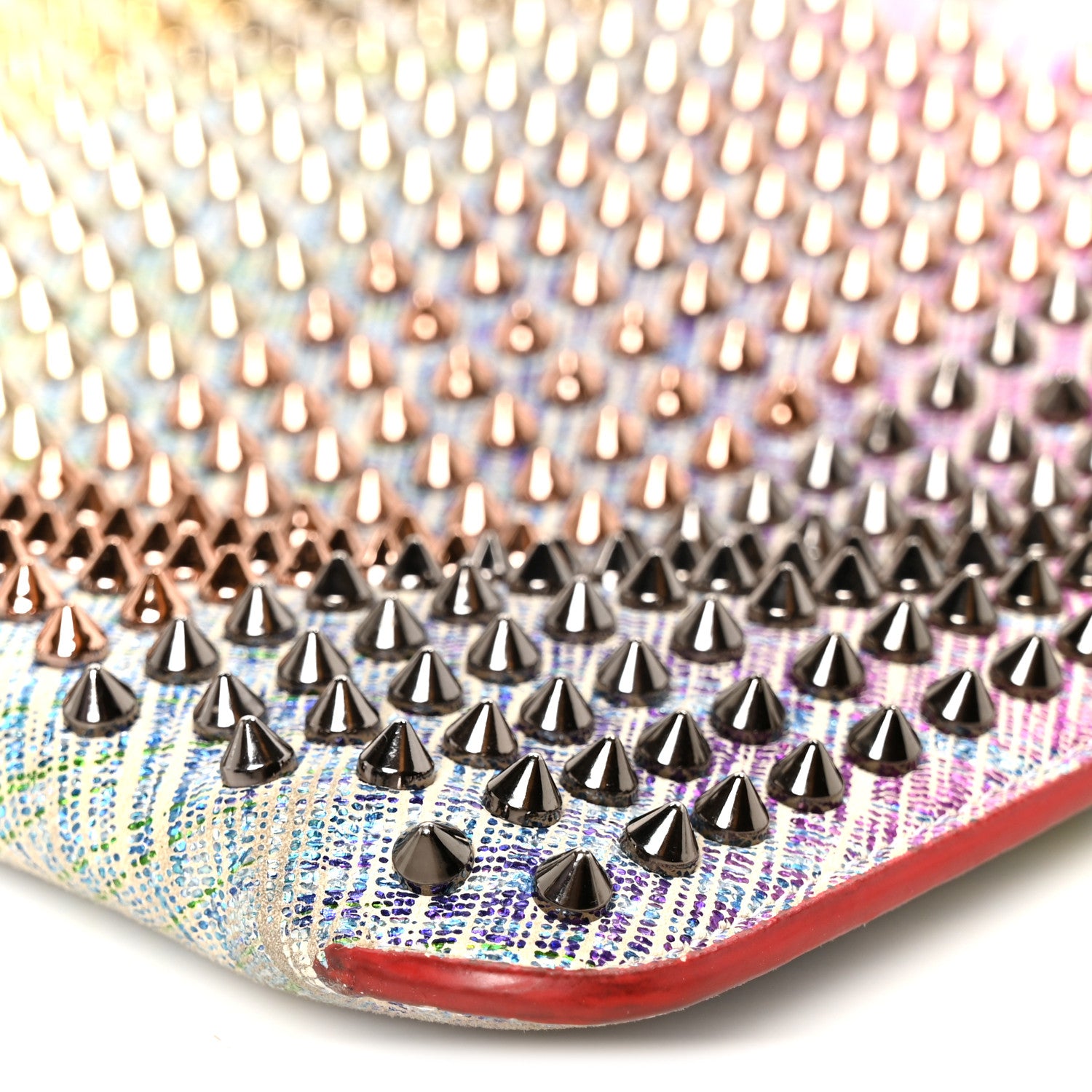 Christian Louboutin Metallic Suede Unicorn Studded Loubiclutch Multicolor 10 of 10