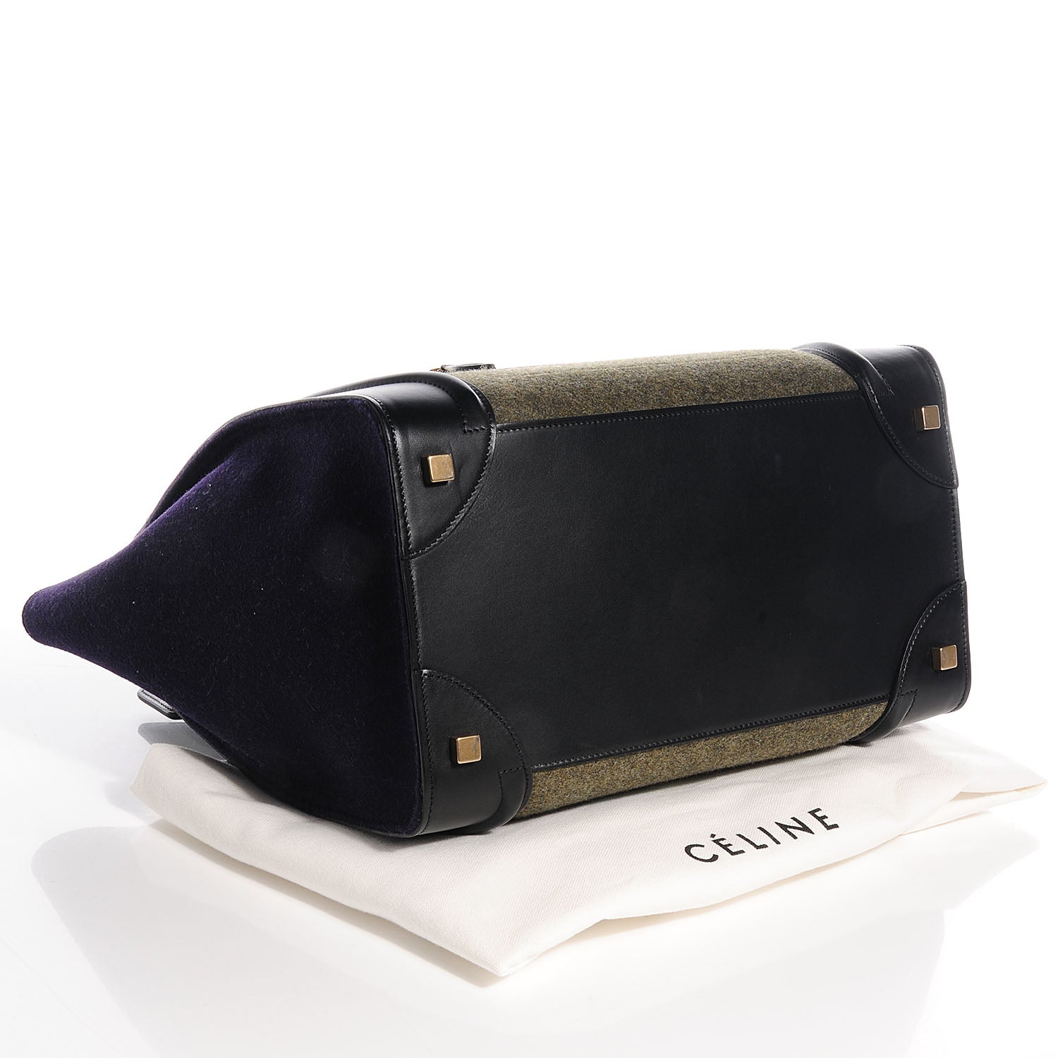 Celine Smooth Calfskin Felt Mini Tri-Color Luggage Grey Blue Black 4 of 8