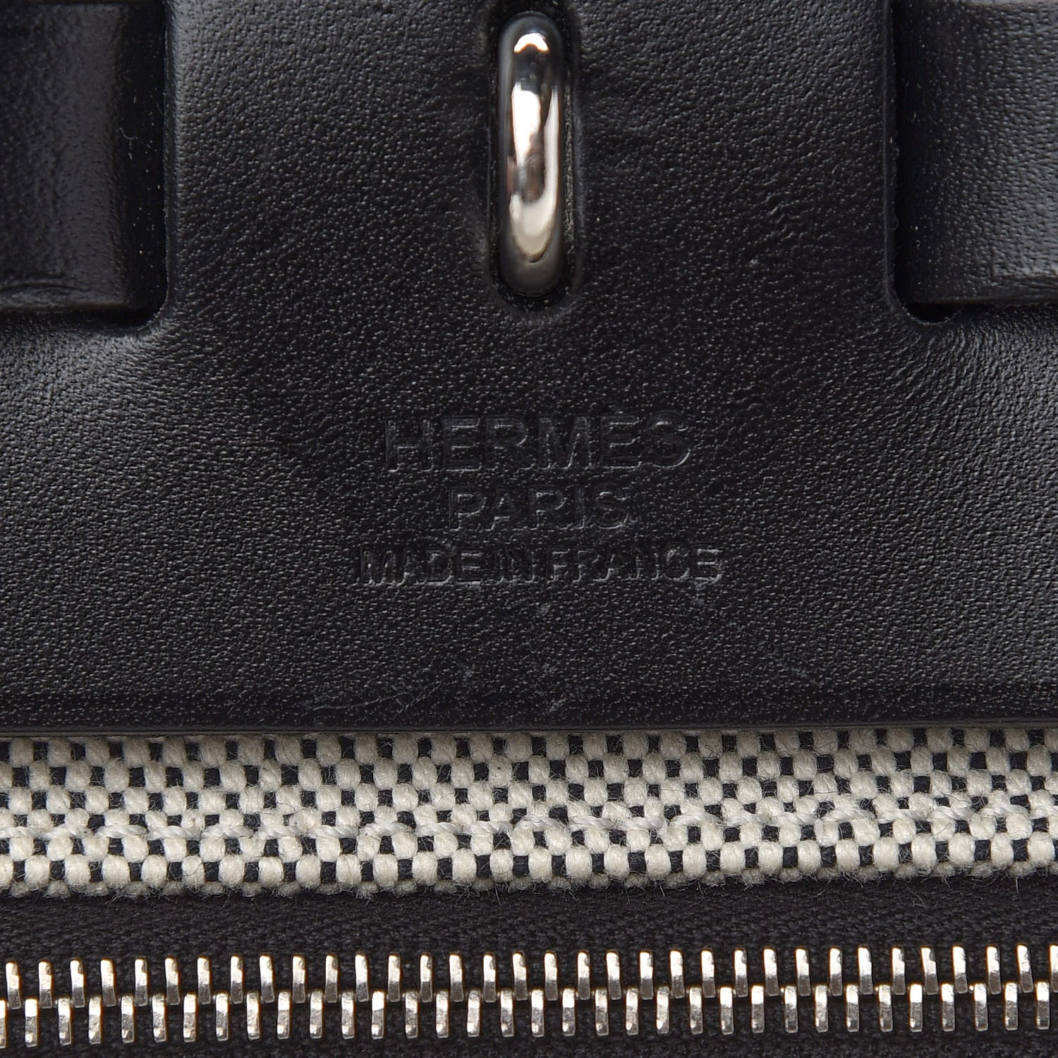 Hermes Toile H Berline Vache Hunter Herbag Zip PM 31 Black Ecru 7 of 10