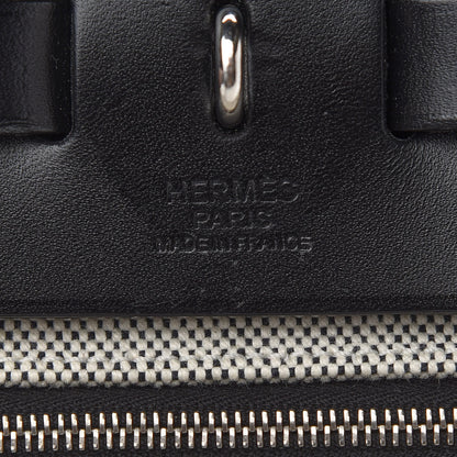 Hermes Toile H Berline Vache Hunter Herbag Zip PM 31 Black Ecru 7 of 10