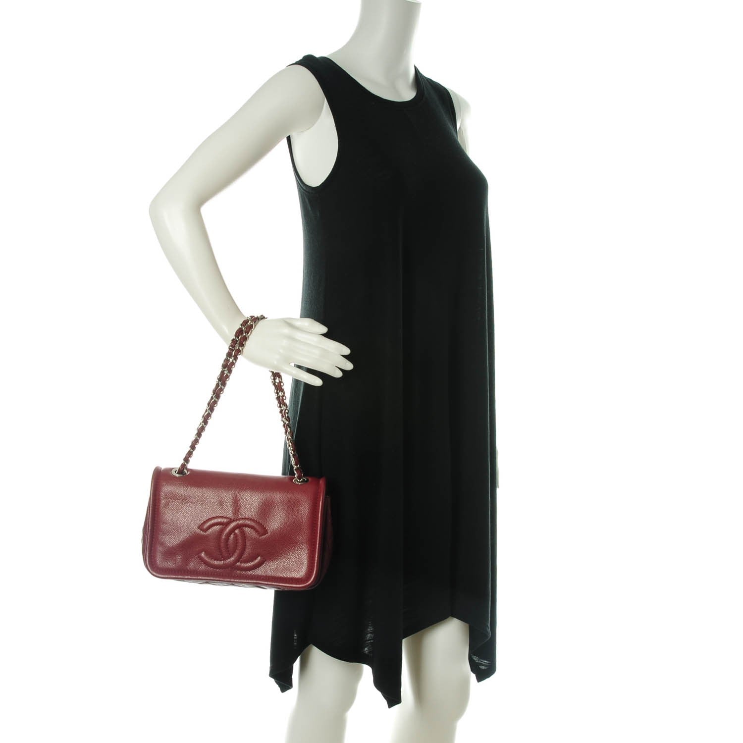 Chanel Caviar Medium Timeless CC Flap Dark Red 2 of 7