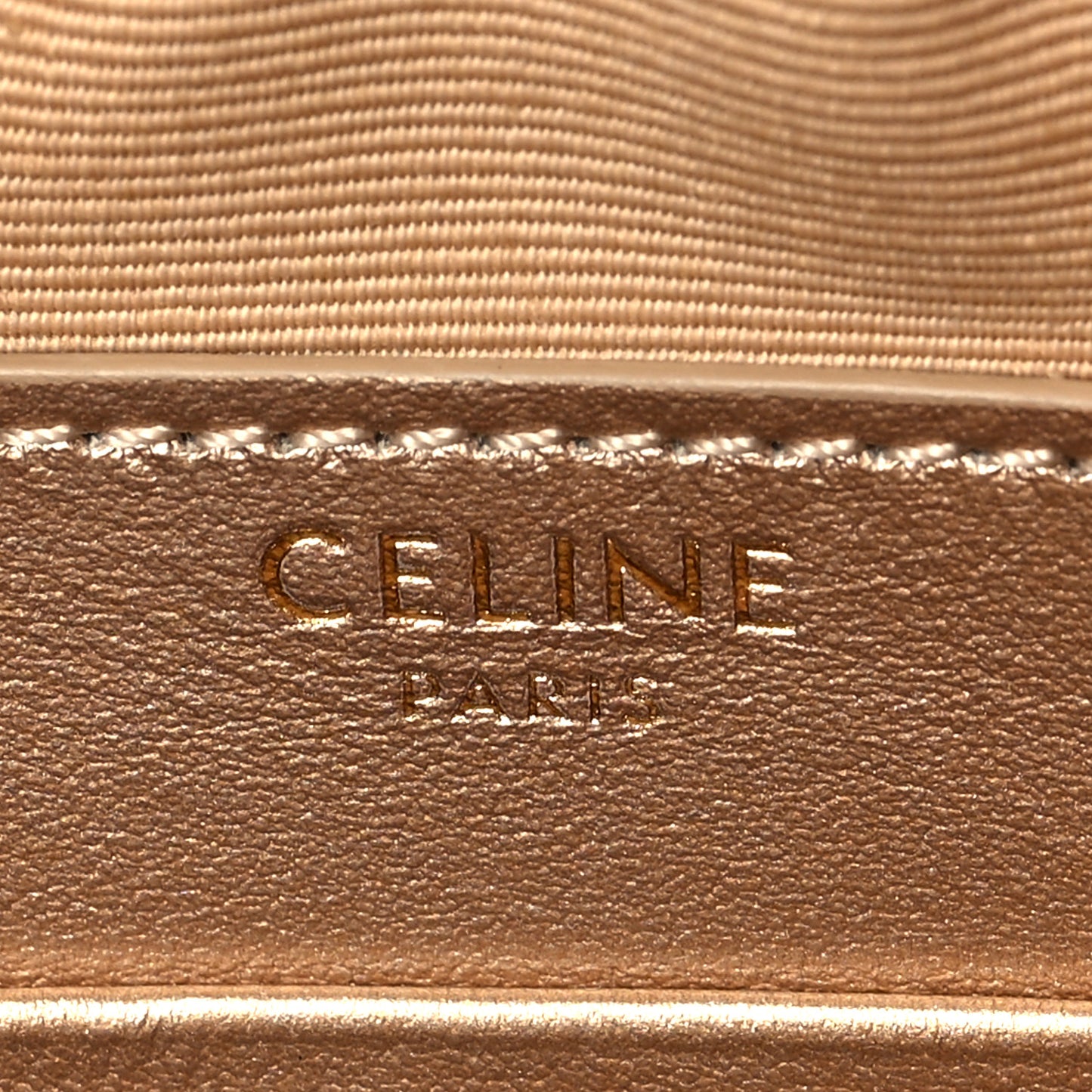 Laminated Calfskin Quilted Small C Charm Bag Gold