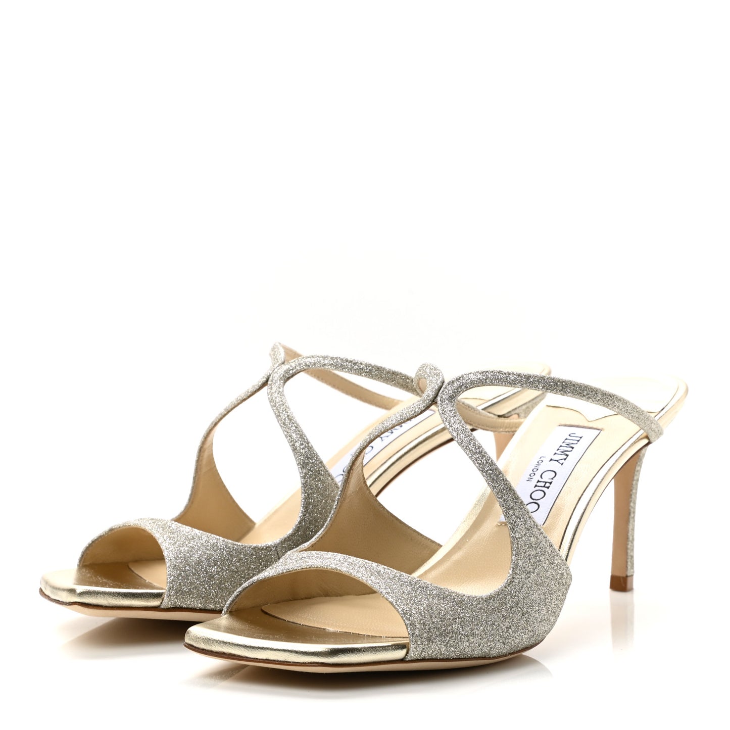 Dusty Glitter Anise 75 Sandals 38.5 Platinum Ice