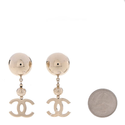 Chanel Metal CC Drop Earrings Gold 2 of 4