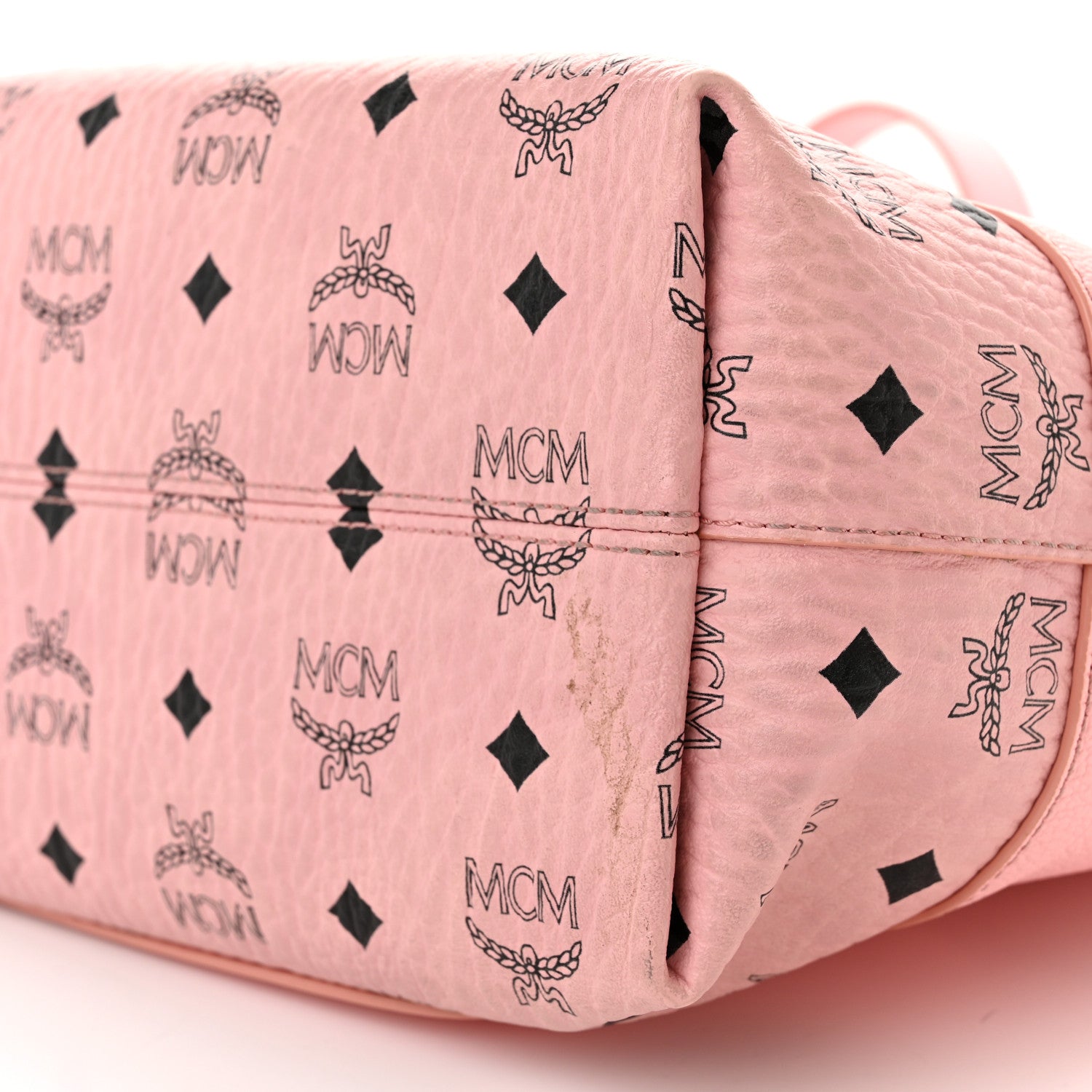 MCM Calfskin Visetos Anni Medium Hobo Bag Soft Pink 16 of 17