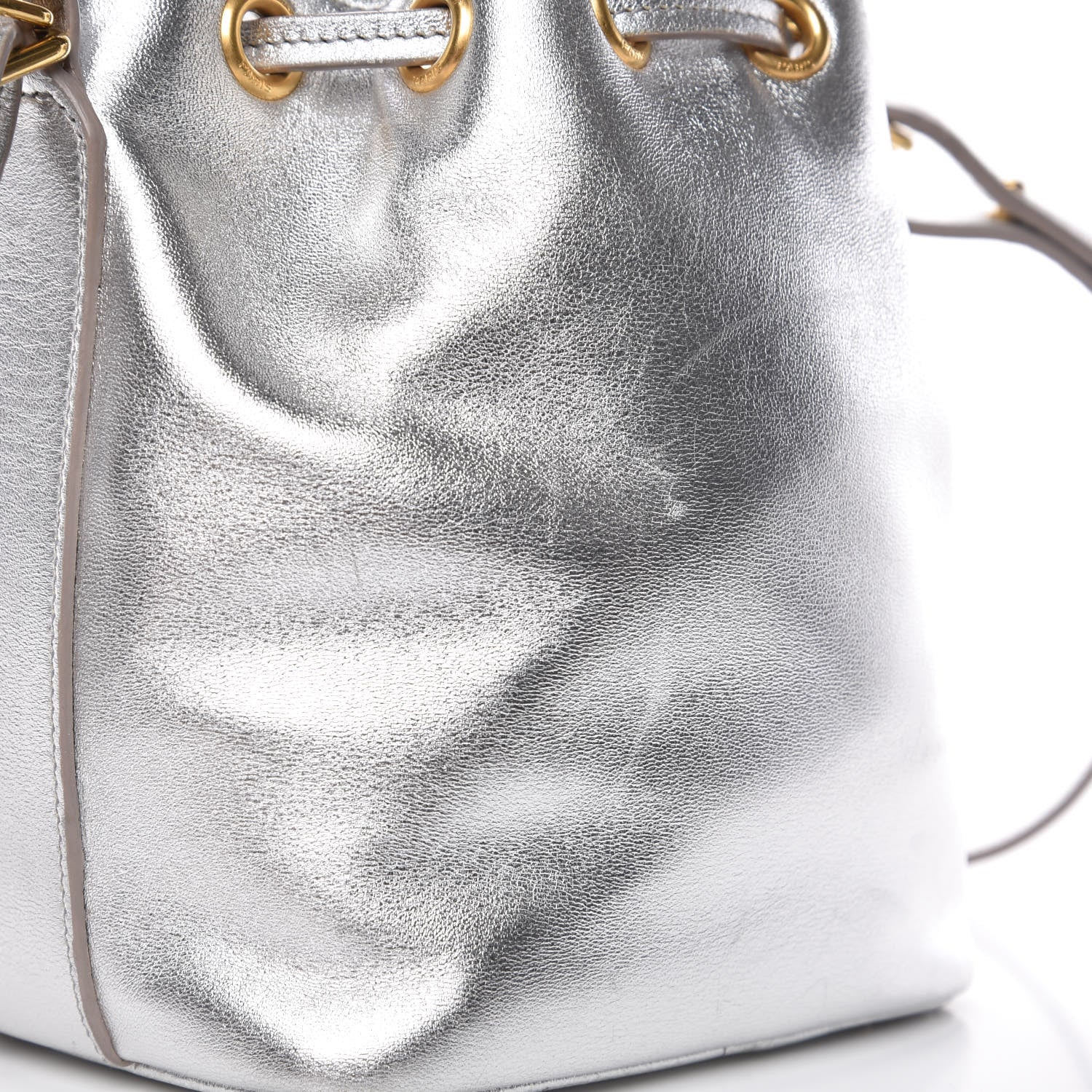 Saint Laurent Metallic Calfskin Small Emmanuelle Bucket Bag Silver 12 of 15