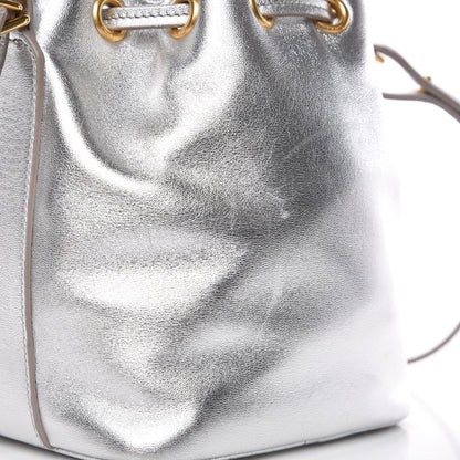 Saint Laurent Metallic Calfskin Small Emmanuelle Bucket Bag Silver 12 of 15