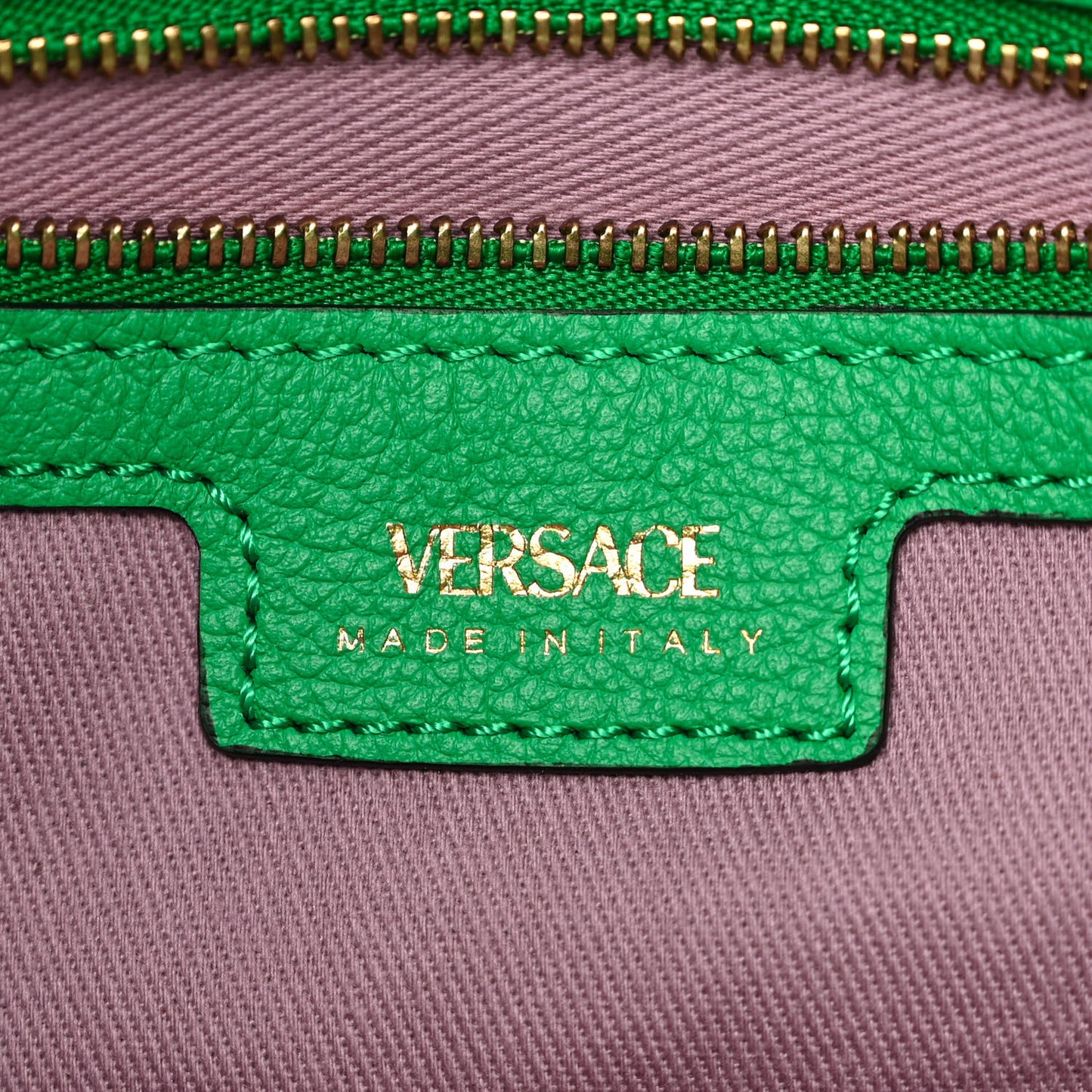 Grained Calfskin La Medusa Bucket Bag Green