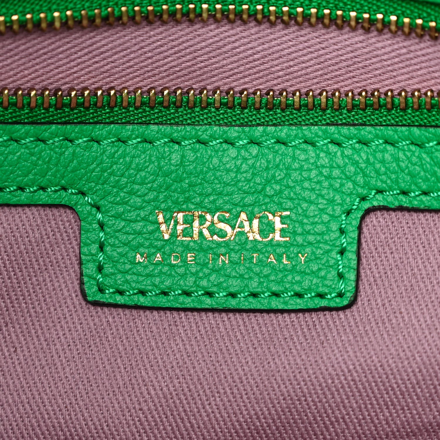Versace Grained Calfskin La Medusa Bucket Bag Green 6 of 10