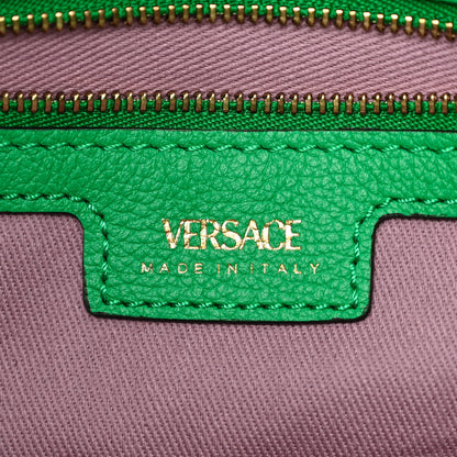 Versace Grained Calfskin La Medusa Bucket Bag Green 6 of 10