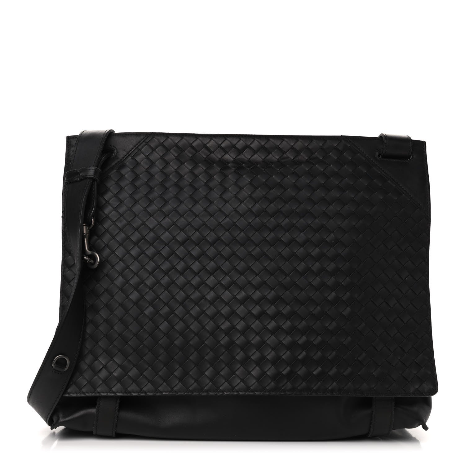 Bottega Veneta Nappa Intrecciato Messenger Bag Black 1 of 11