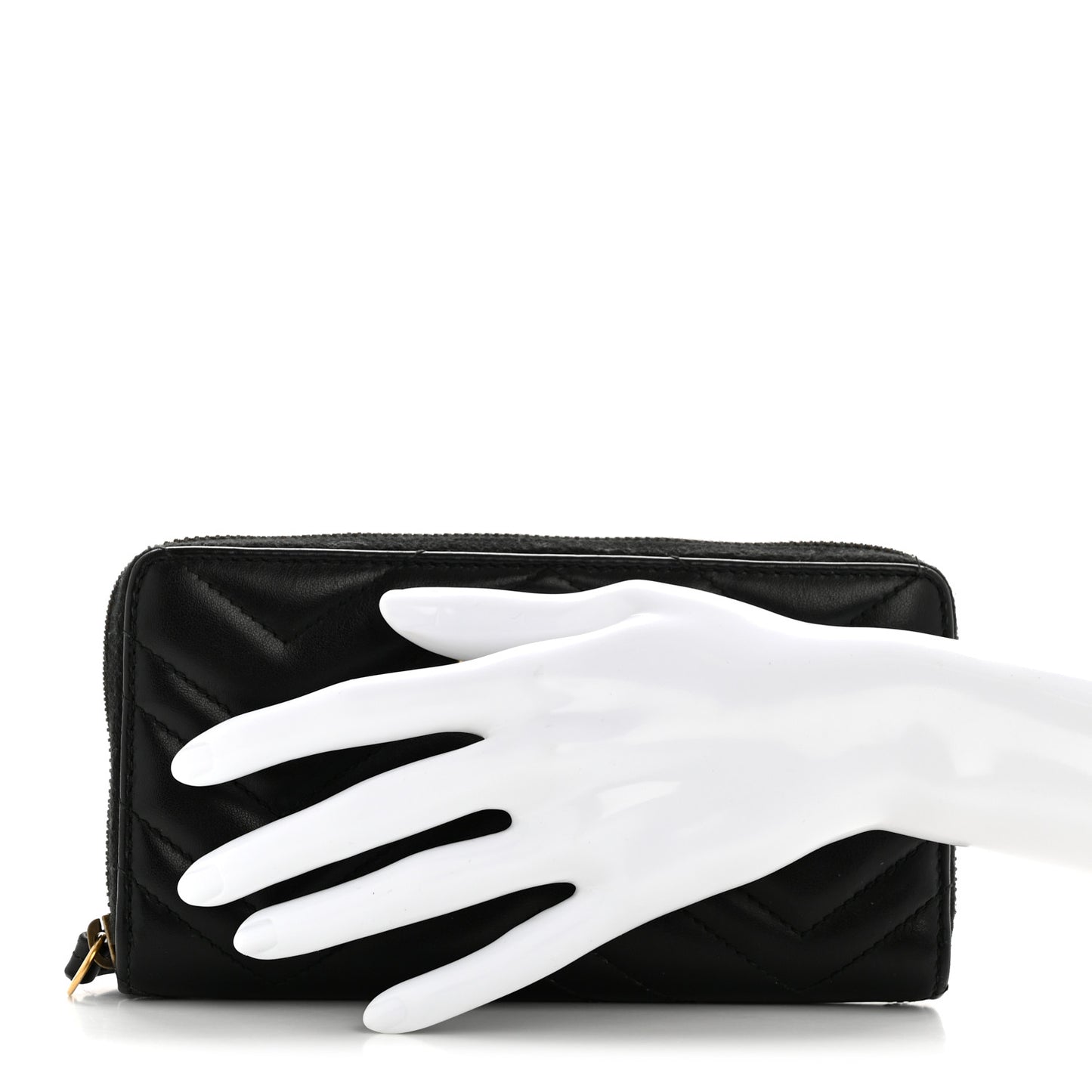 Calfskin Matelasse GG Marmont Zip Around Organizer Wallet Black