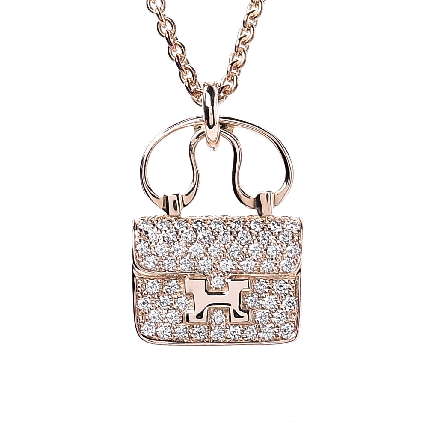 18K Rose Gold Diamond Constance Amulette Pendant Necklace