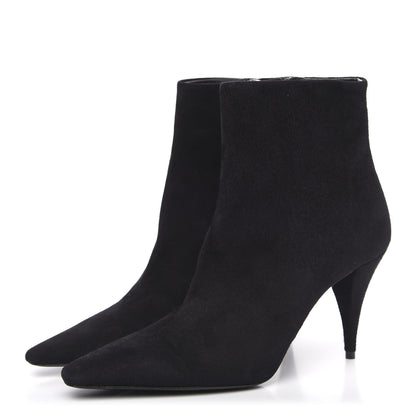 Saint Laurent Suede Kiki Ankle 85 Zip Boot 37.5 Black 3 of 7