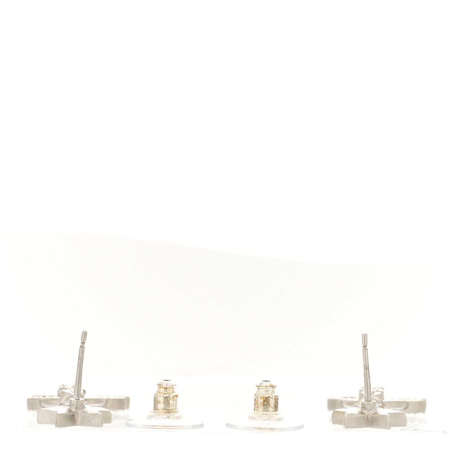 Chanel Crystal CC Star Drop Earrings Silver 3 of 4