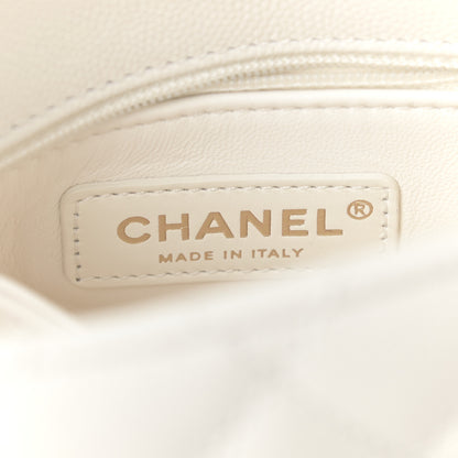 Chanel Caviar Quilted Extra Mini Coco Handle Flap White 6 of 10