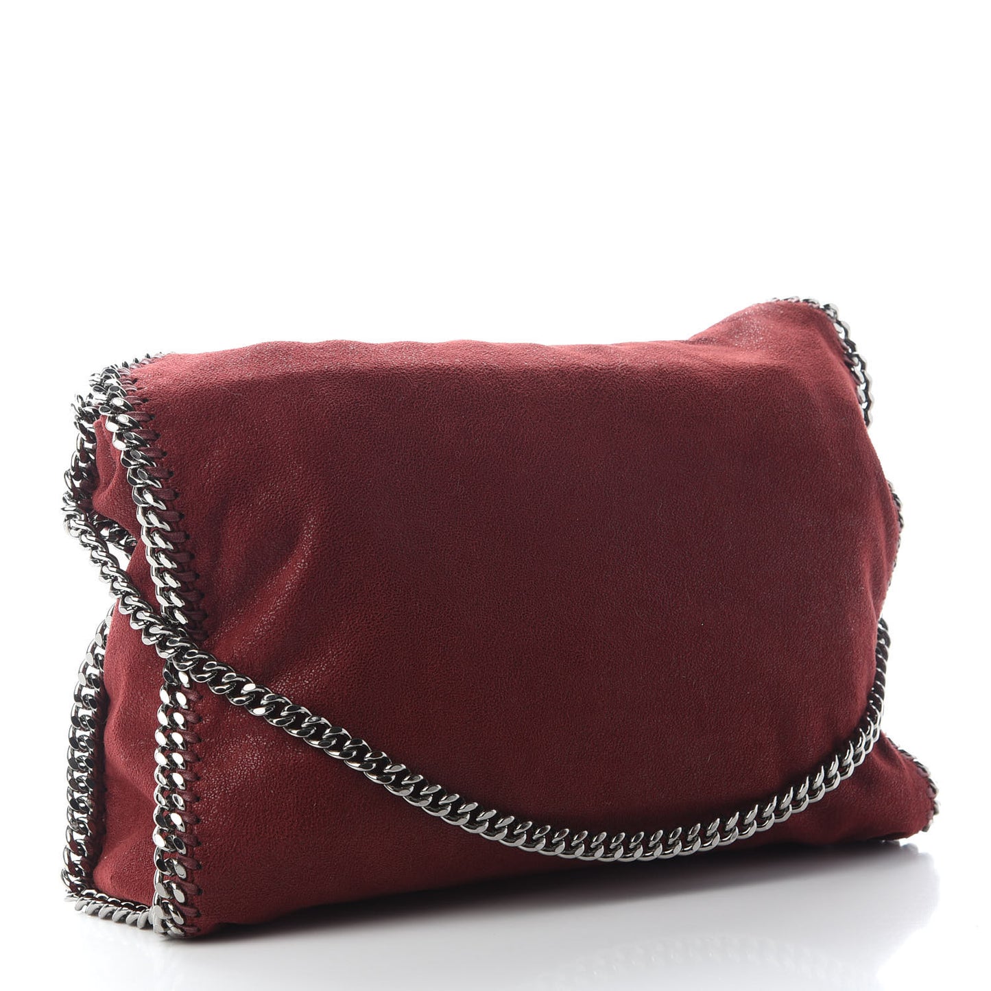 Shaggy Deer Falabella Fold Over Tote Burgundy