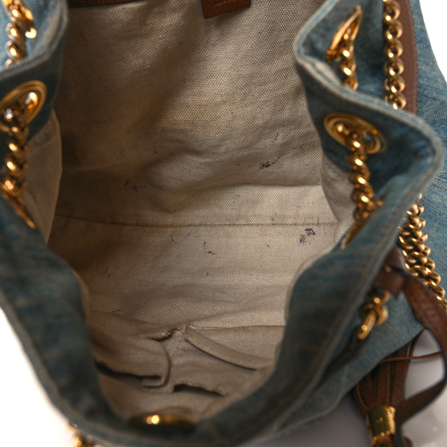 Gucci Denim Medium Soho Chain Shoulder Bag Blue 5 of 12