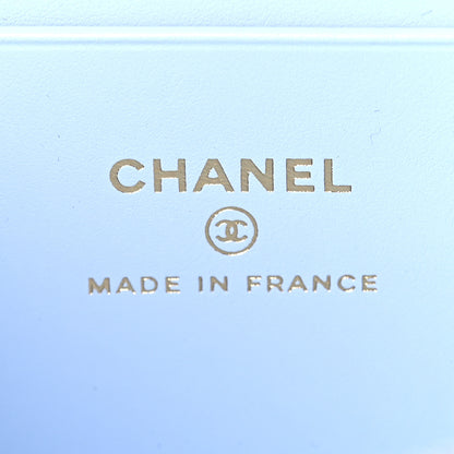 Chanel Caviar Quilted Top Handle Slim Vanity With Chain Light Blue 6 of 11