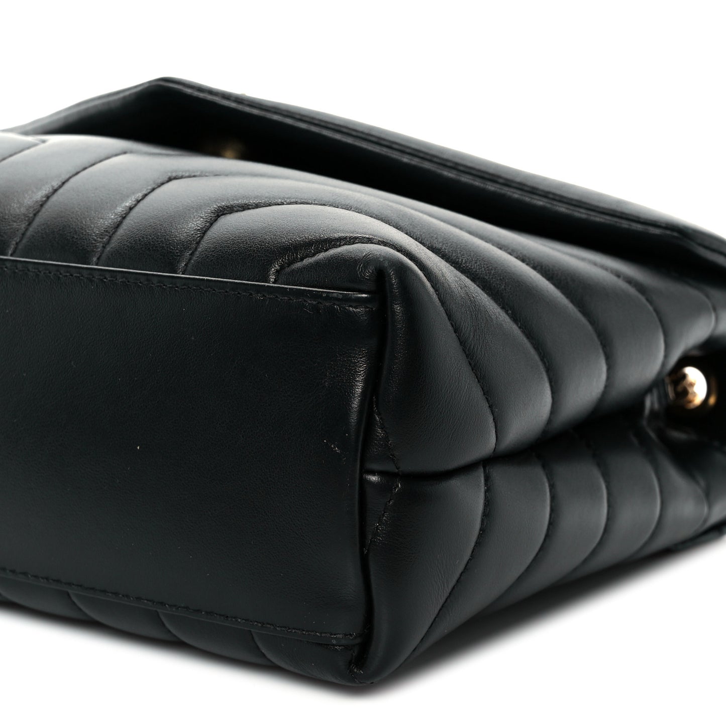 Calfskin Y Quilted Monogram Small Loulou Chain Satchel Black