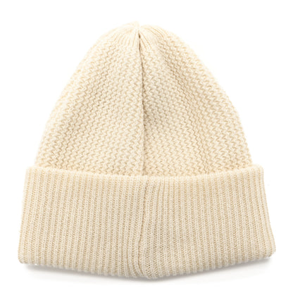 Chanel Cashmere Sequin Logo Beanie Hat Ivory Gold 3 of 6