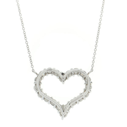 Tiffany Platinum Diamond 1.96ctw Heart Pendant Necklace 3 of 5