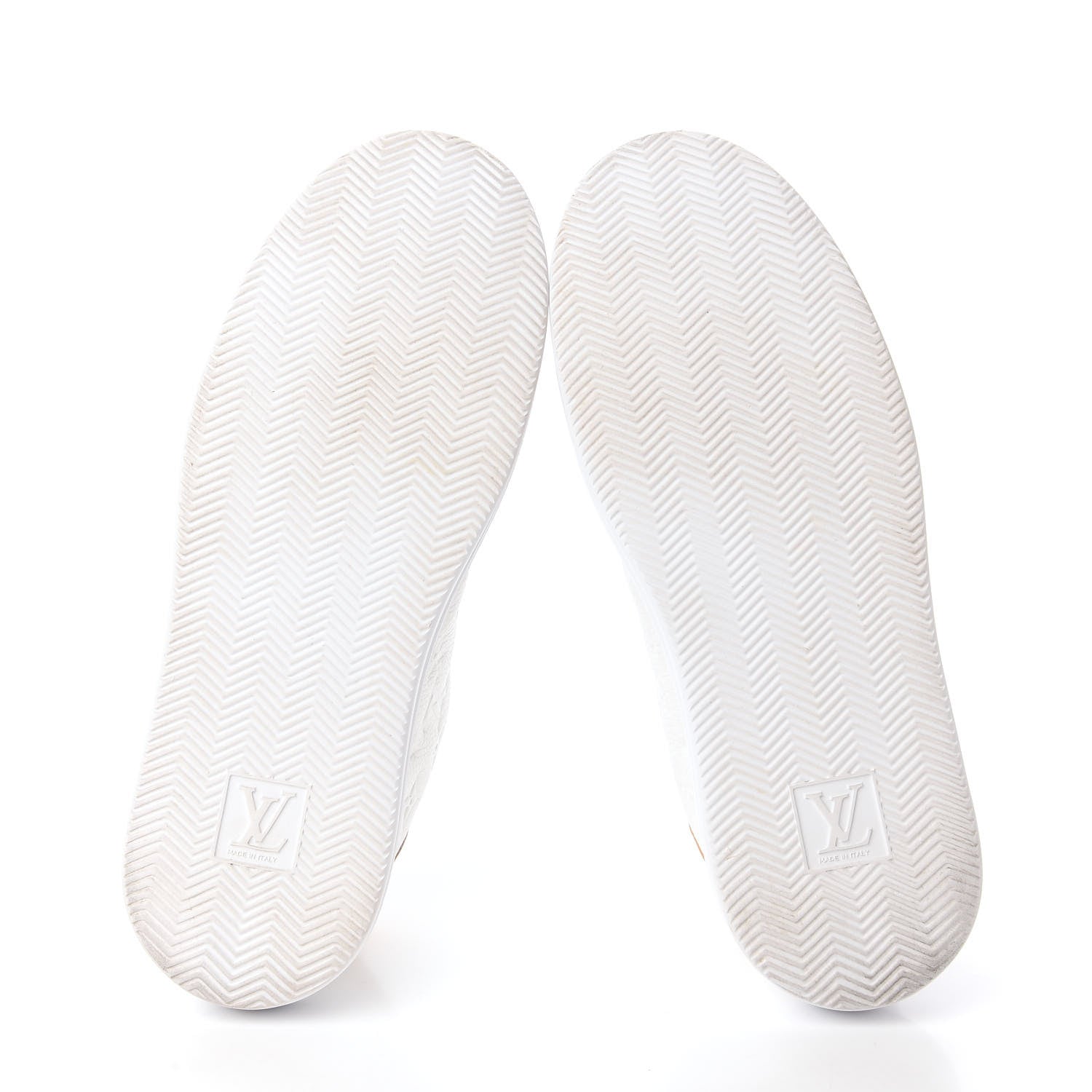 Louis Vuitton Grained Calfskin Embossed Monogram Mens Beverly Hills Sneakers 10.5 White 5 of 8