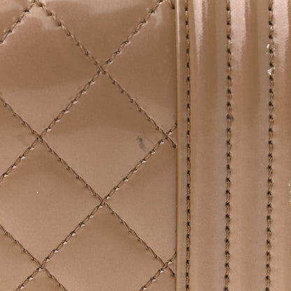 Chanel Iridescent Patent Quilted Small Boy Flap Beige 15 of 18