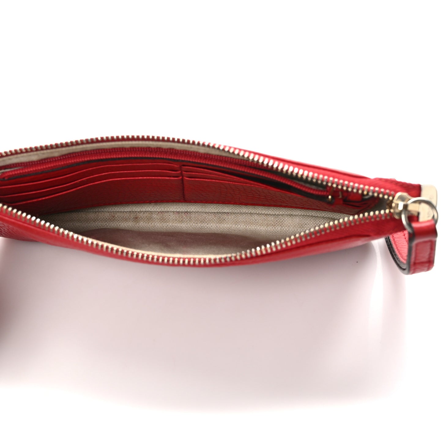 Pebbled Calfskin Soho Wristlet Vibrant Red