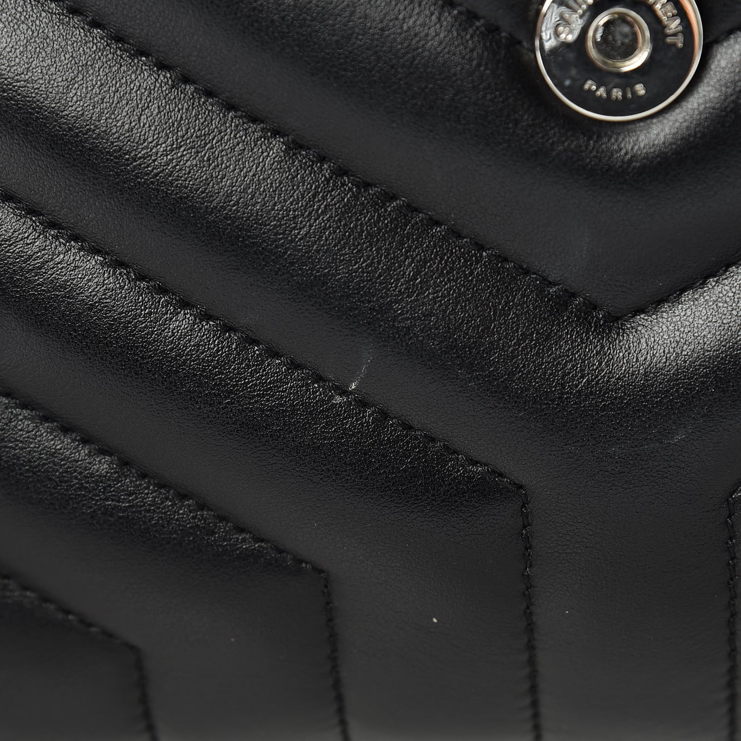 Calfskin Y Quilted Monogram Large Loulou Chain Satchel Black