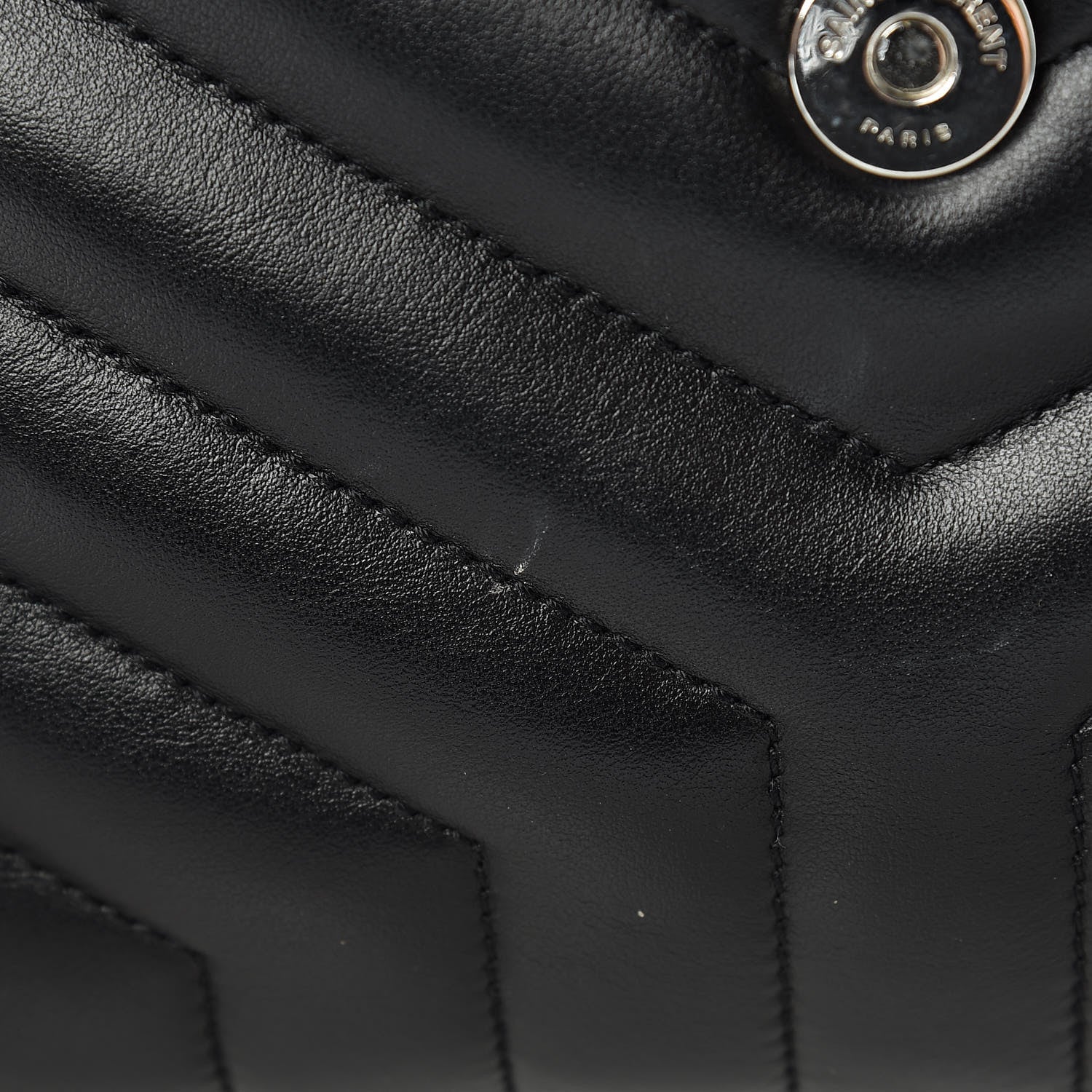 Saint Laurent Calfskin Y Quilted Monogram Large Loulou Chain Satchel Black 13 of 14