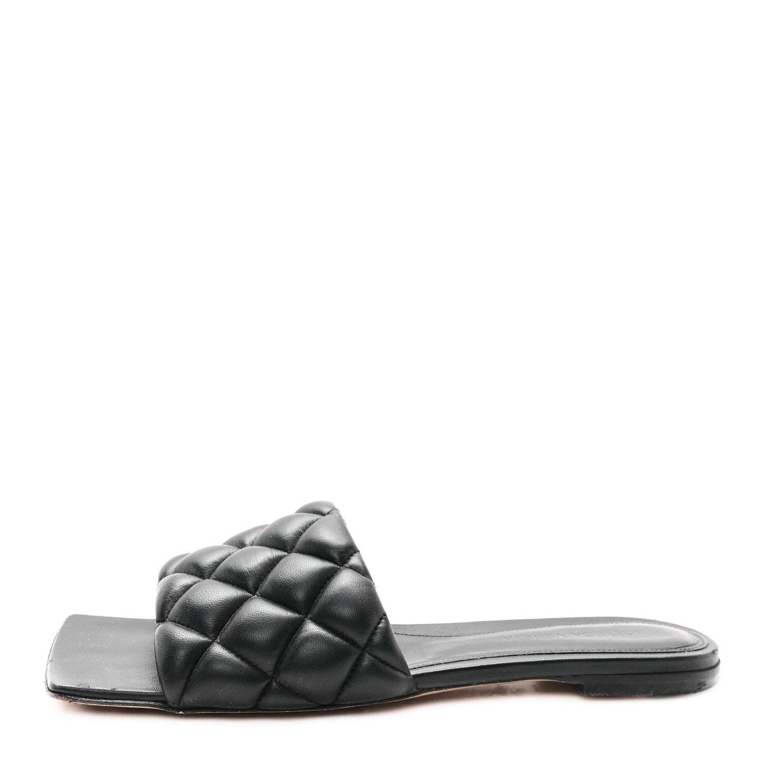 Bottega Veneta Nappa Matelasse Padded Flat Sandals 37.5 Black 1 of 9