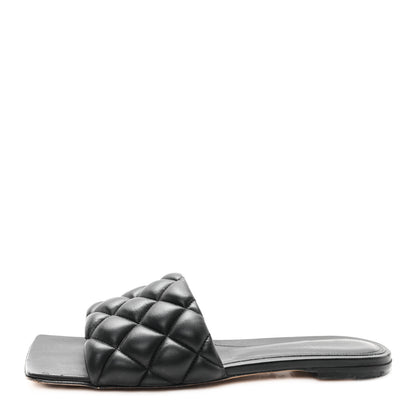 Bottega Veneta Nappa Matelasse Padded Flat Sandals 37.5 Black 1 of 9