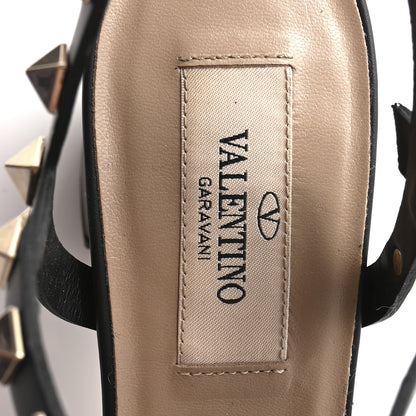 Valentino Garavani Calfskin Rockstud 60mm City Sandals 36 Black 8 of 9