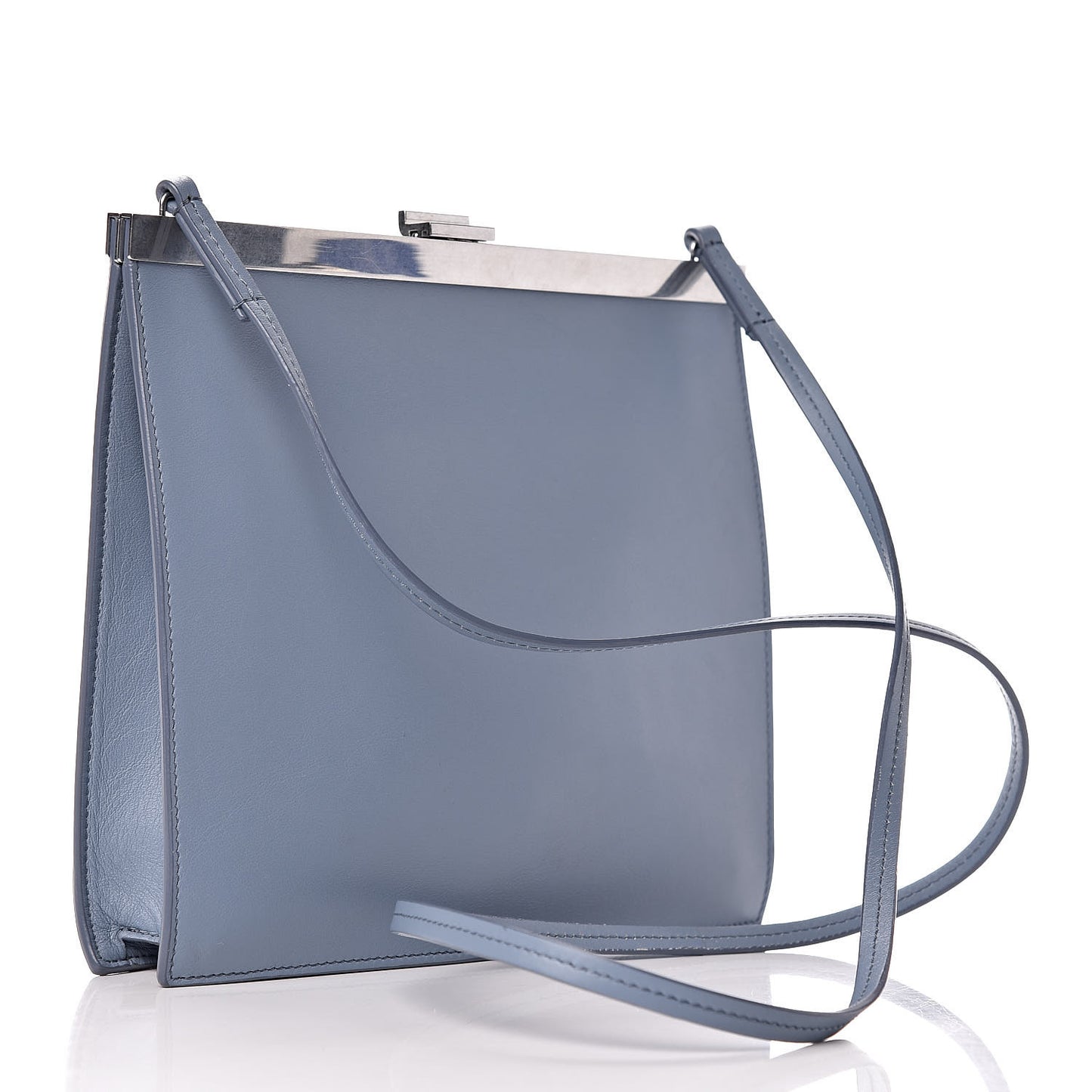 Smooth Calfskin Mini Clasp Bag Medium Blue