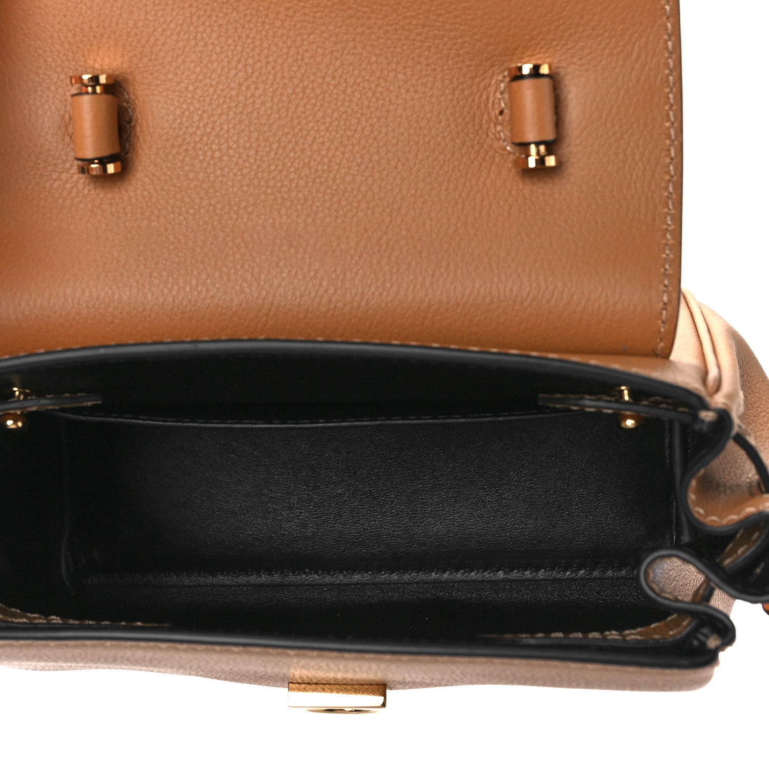 Versace Grained Calfskin Small La Medusa Top Handle Bag Brown 5 of 9
