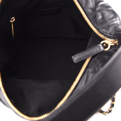 Chanel Lambskin Quilted Large Perfect Meeting Hobo Black 5 of 10