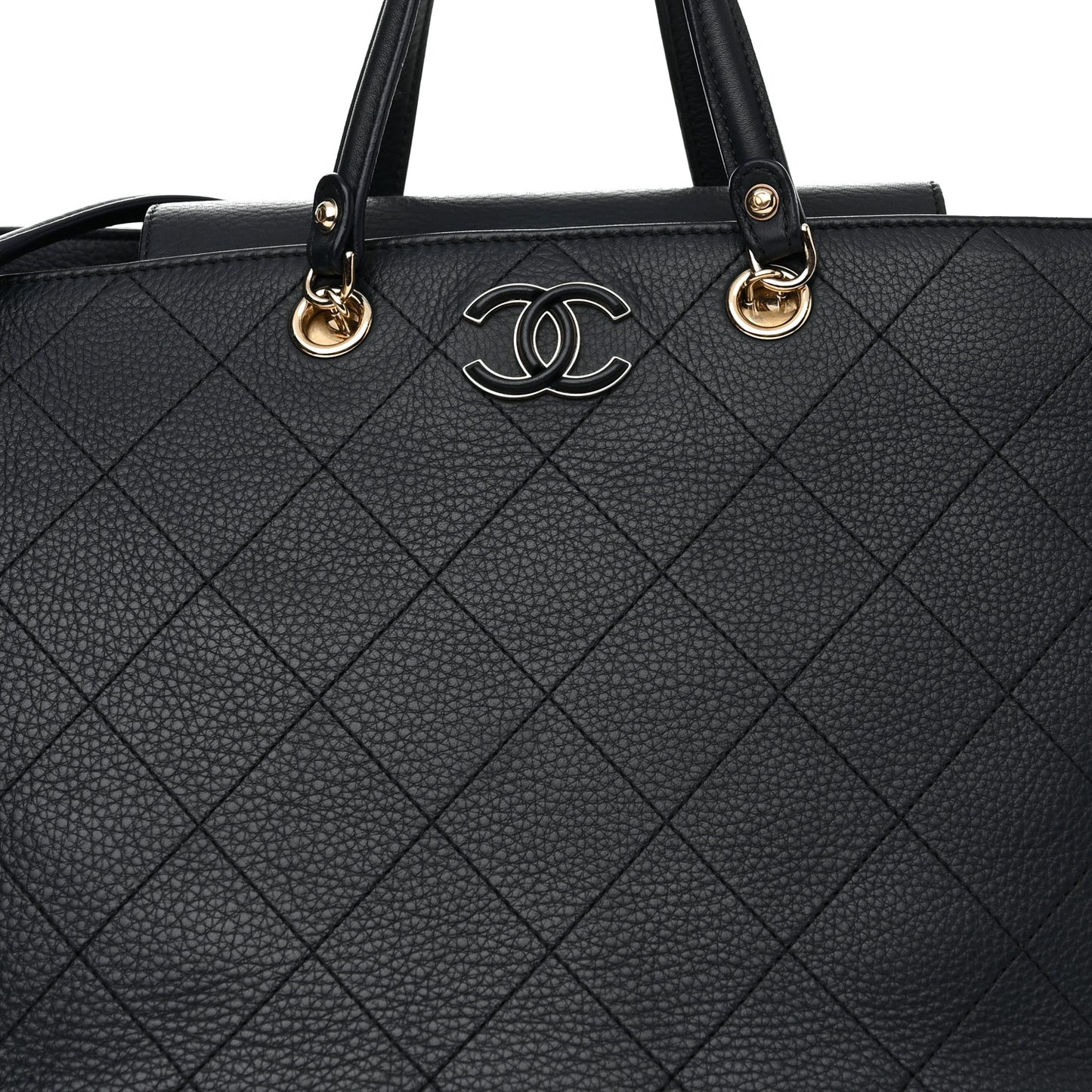 Bullskin Stitched Large Shopping Bag Black