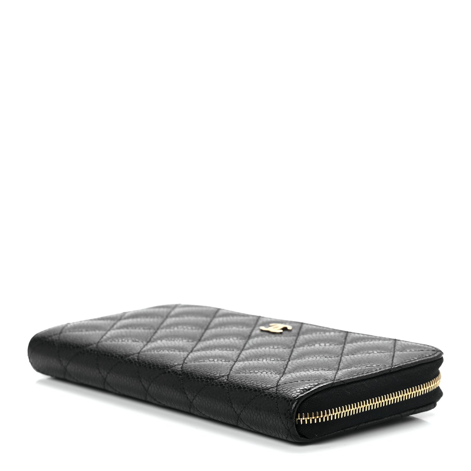 Chanel Caviar Quilted Large Gusset Zip Around Wallet Black 9 of 12
