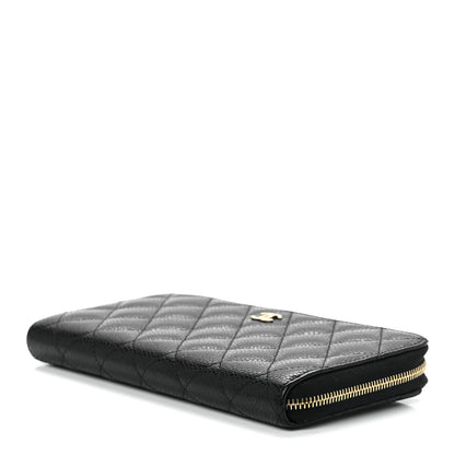 Chanel Caviar Quilted Large Gusset Zip Around Wallet Black 9 of 12