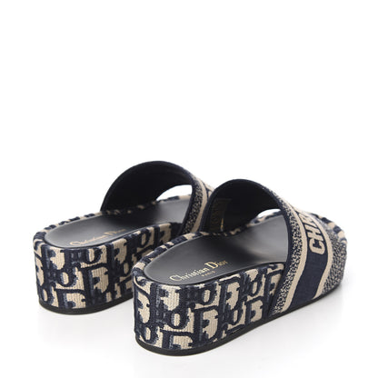 Christian Dior Oblique D-Way Platform Sandal 37 Deep Blue 4 of 9