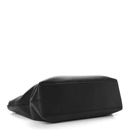 Valentino Garavani Grained Calfskin Rockstud Shoulder Tote Black 4 of 11