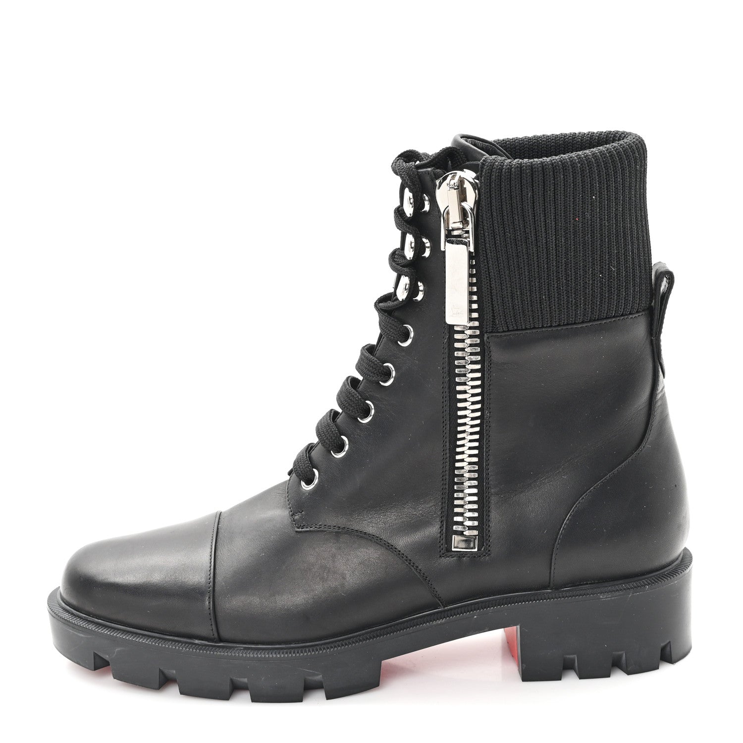 Christian Louboutin Calfskin Knit Quilted En Hiver Boots 40 Black 1 of 8