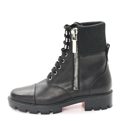 Christian Louboutin Calfskin Knit Quilted En Hiver Boots 40 Black 1 of 8
