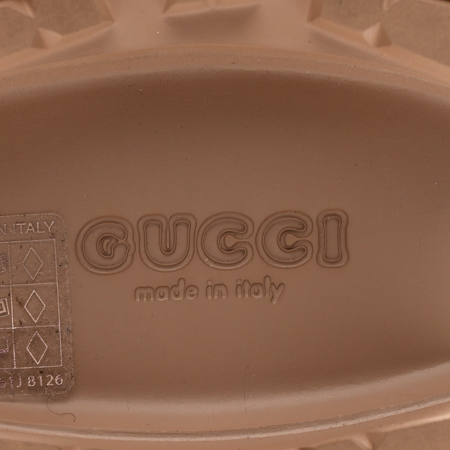 Gucci Rubber GG Monogram Perforated Elea Platform 55mm Lug Sole Sandals 36 Vintage Camel 7 of 10